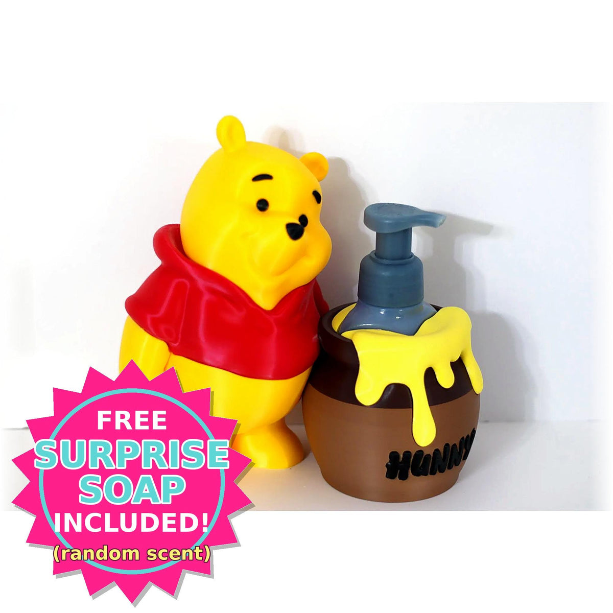Honey pot soap dispenser with bear figure