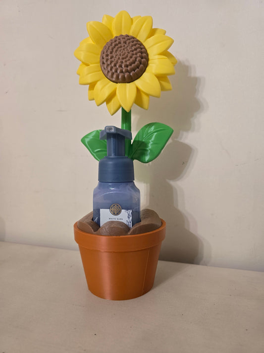 Sunflower Soap Dispenser Holder + Bath & Body Works Soap