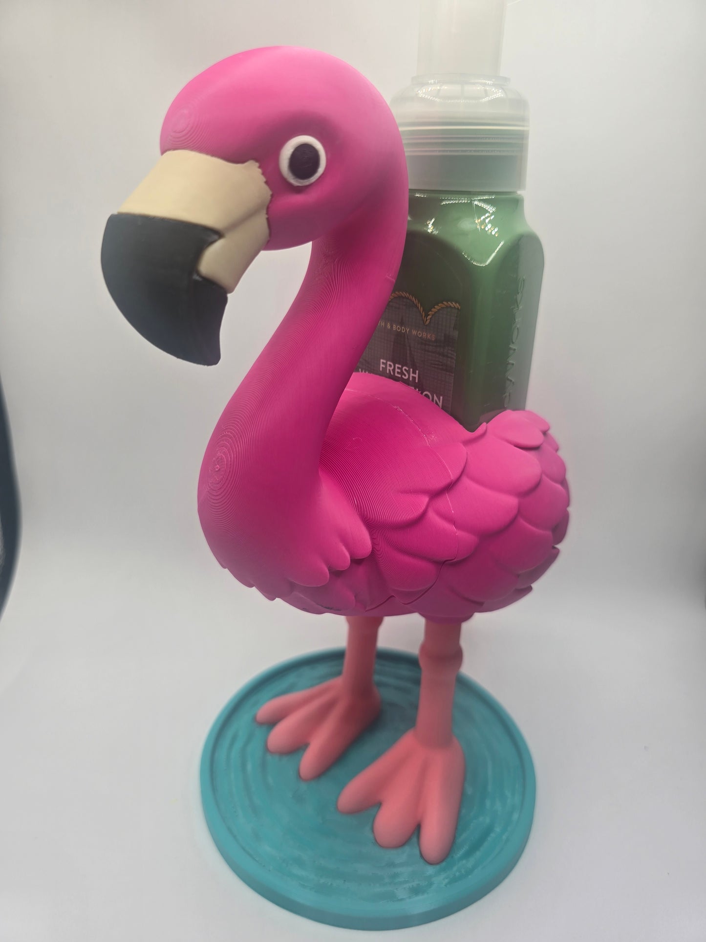 Flamingo Soap Dispenser Holder + Bath & Body Works Soap
