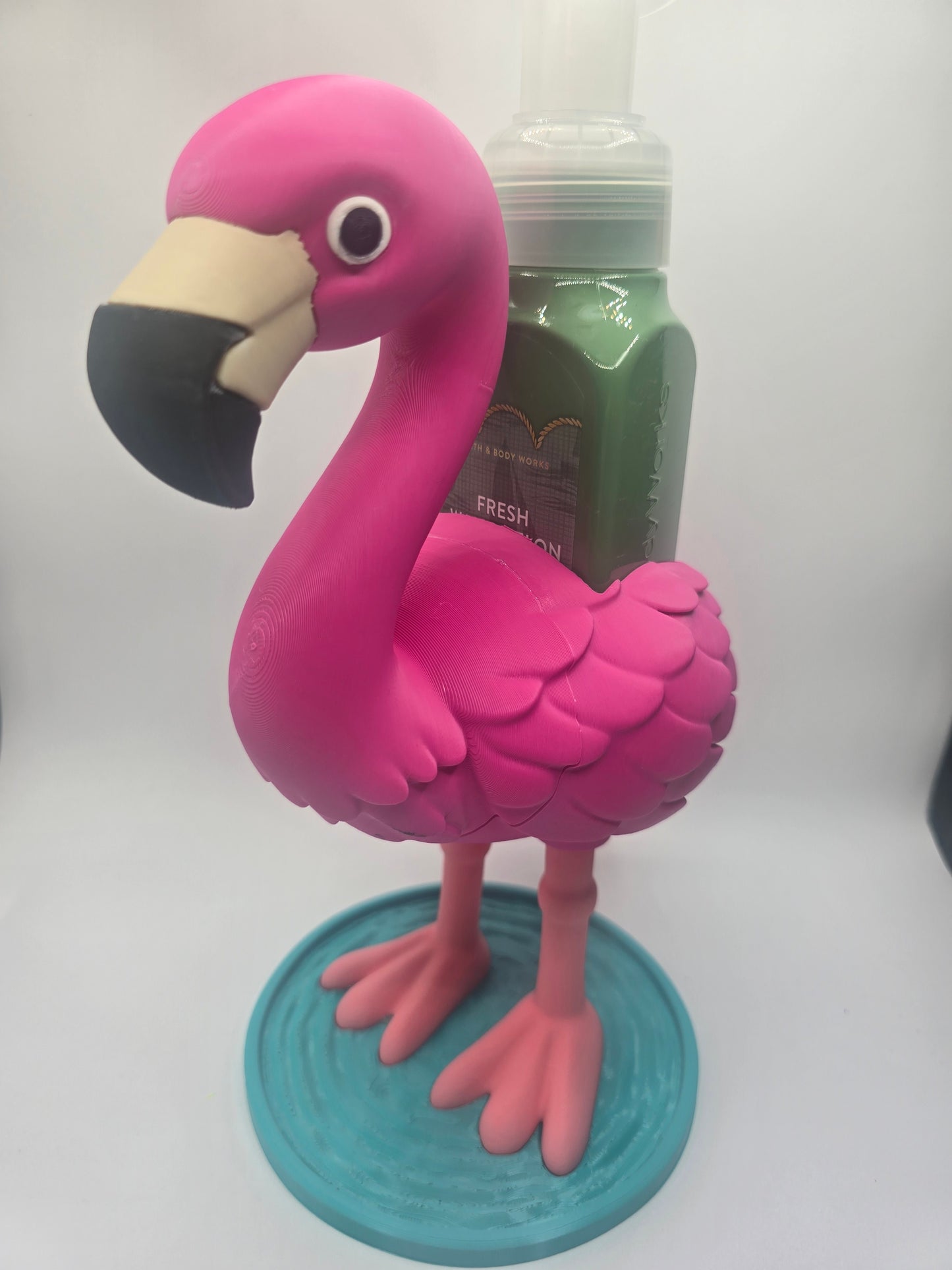 Flamingo Soap Dispenser Holder + Bath & Body Works Soap