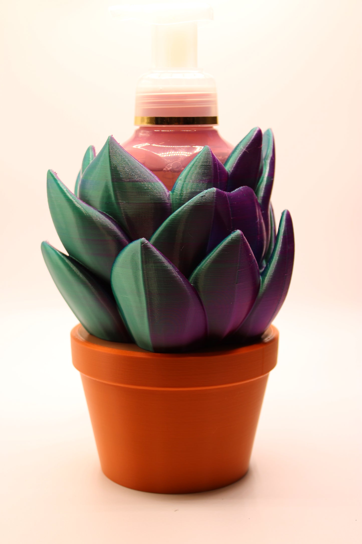 Potted Plant Terra Cotta Soap Dispenser Holder + Bath & Body Works Soap