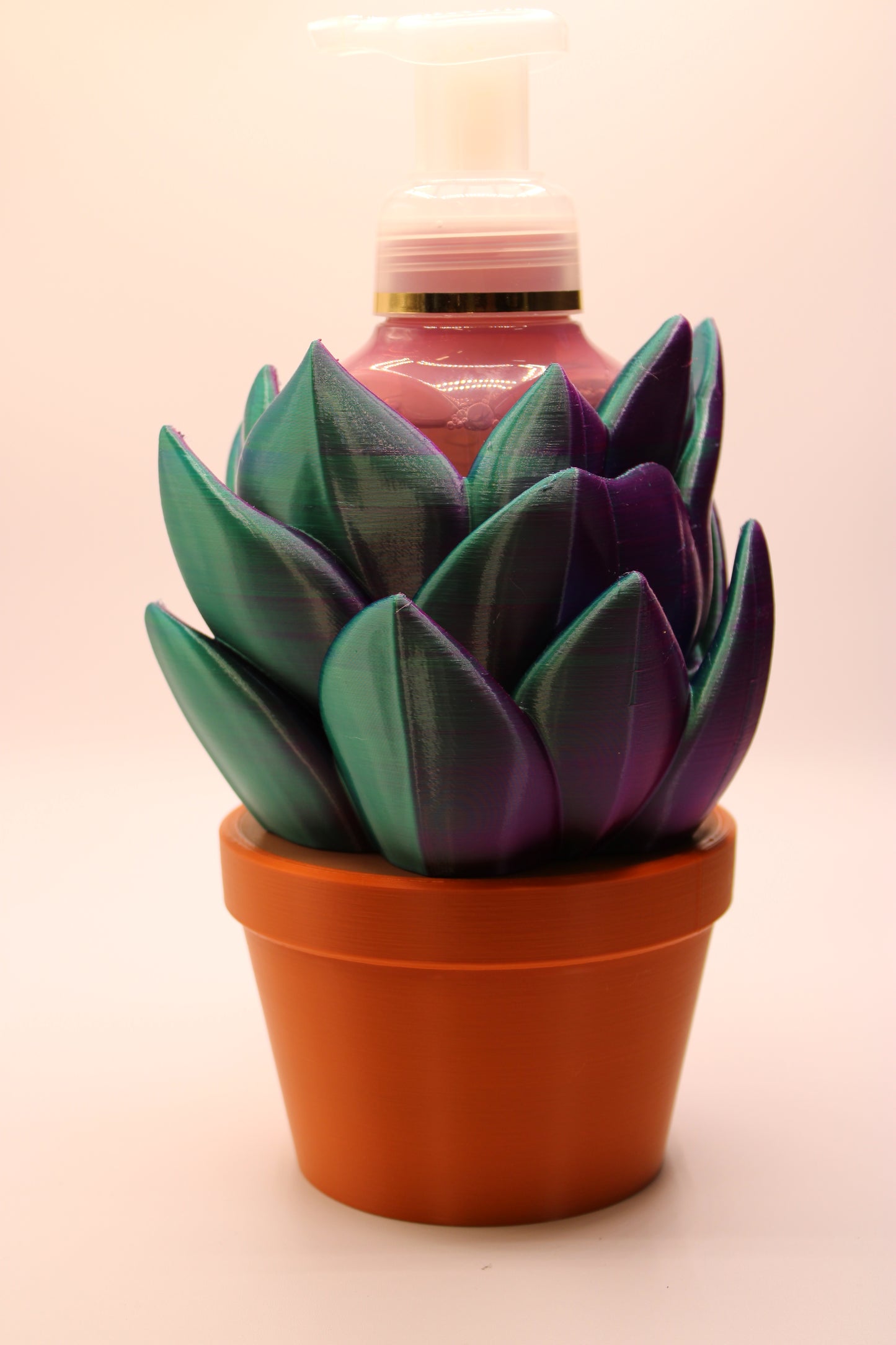 Potted Plant Terra Cotta Soap Dispenser Holder + Bath & Body Works Soap