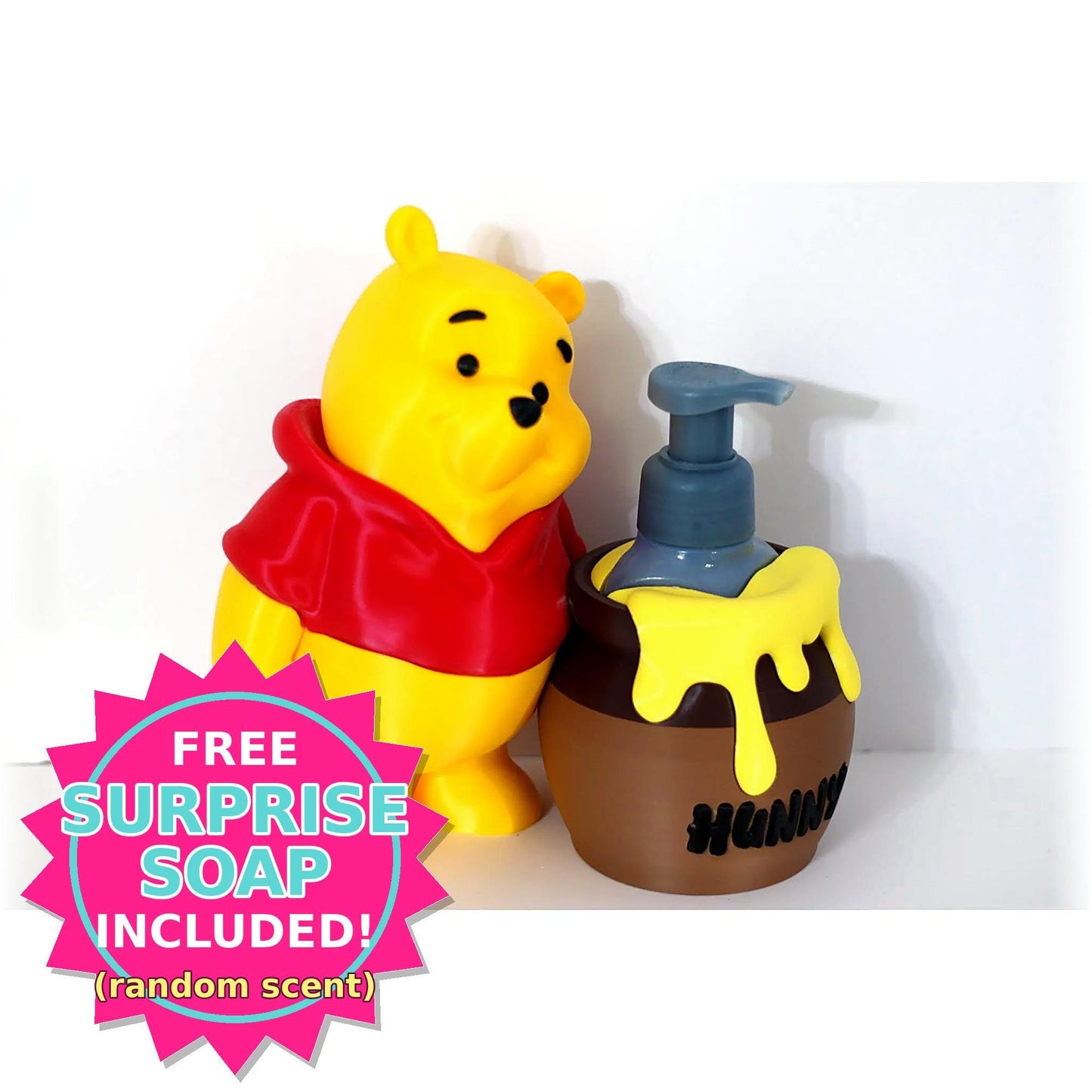Honey pot soap dispenser with bear figure