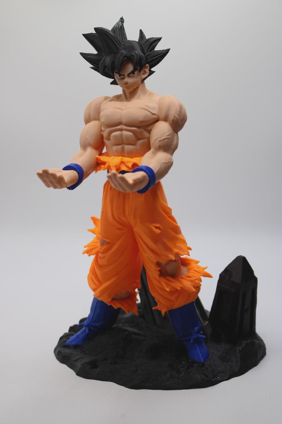 Battle damaged anime warrior statue controller stand