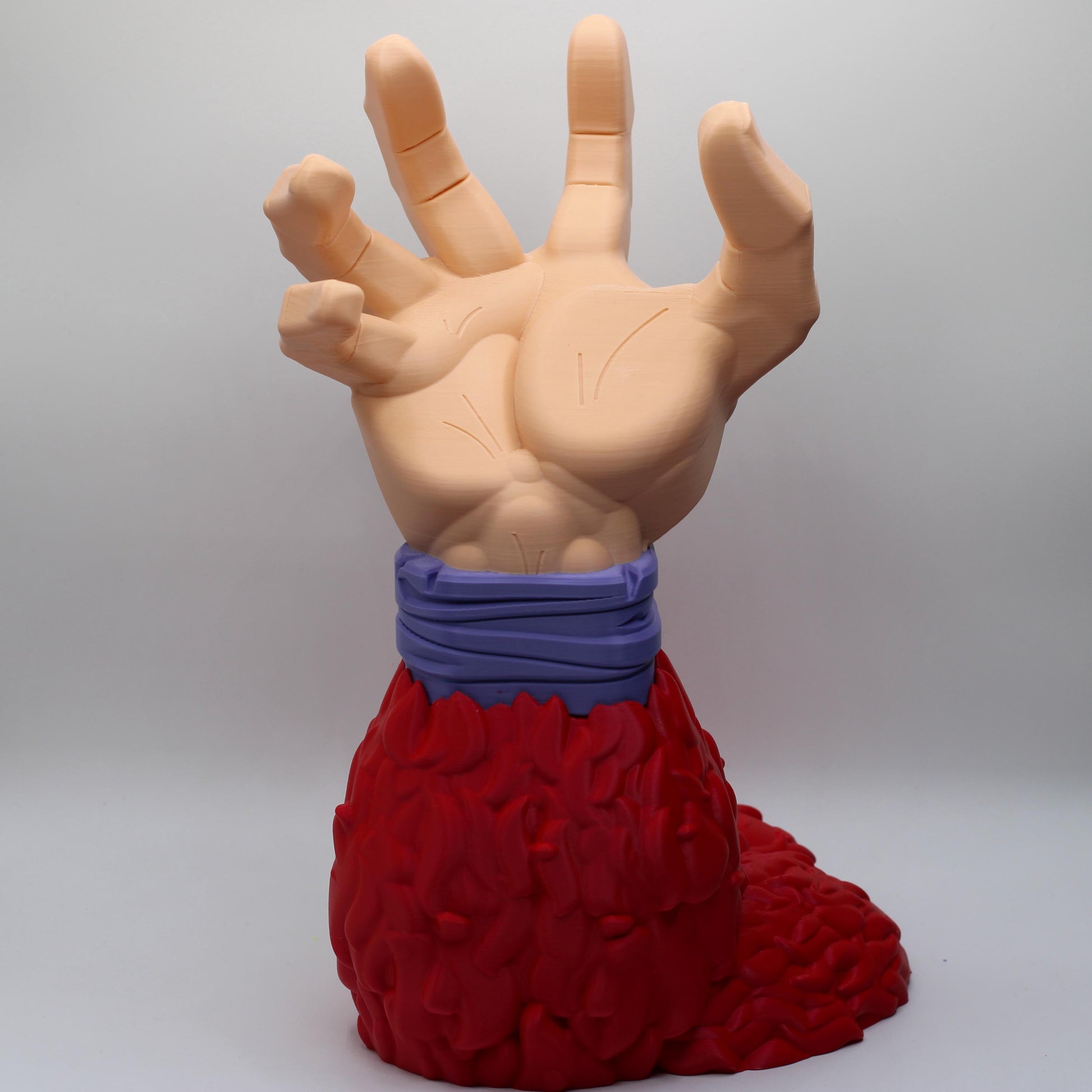 White armored glove controller stand