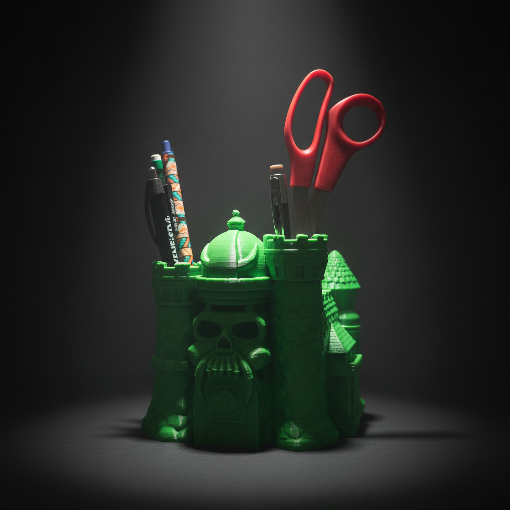 Castle Grayskull Desk Organizer – 3D Printed Fantasy Pencil Holder / Desktop Storage