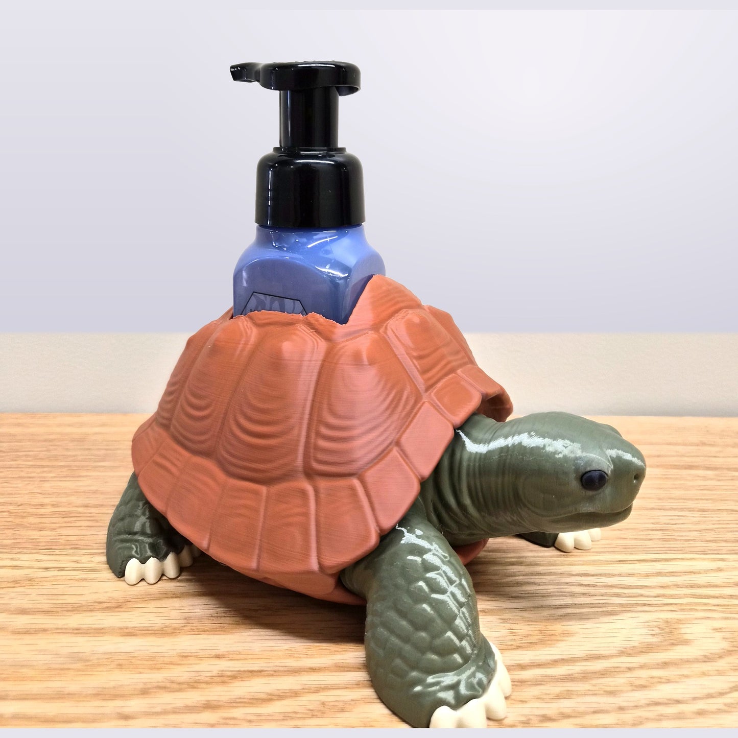 Tortoise Soap Dispenser Holder - Foaming Hand Soap Pump Cover - Cute Bathroom Decor - Free Surprise Soap Included